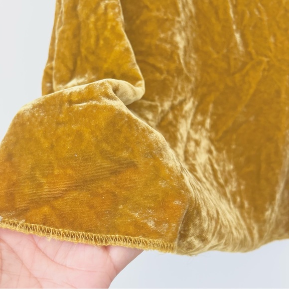 J. Crew Crushed Velvet Yellow Gold Loose Scoop Neck Tank Top Blouse 4 - Picture 4 of 8